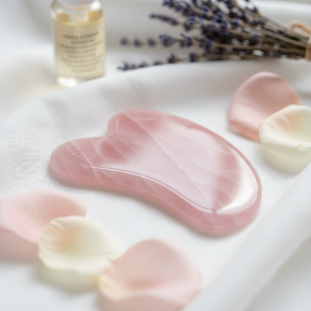Offrez à votre peau un rituel de beauté tout en douceur. Le Gua Sha en quartz rose sublime 